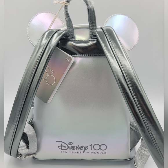 SOLD Loungefly Disney 100 Minnie Mouse Platinum Backpack & Wallet NEW NWT #1635 - Picture 9 of 16